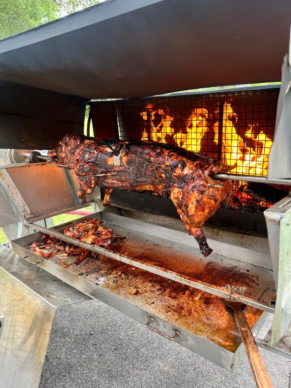 Das Spanferkel auf dem Grill